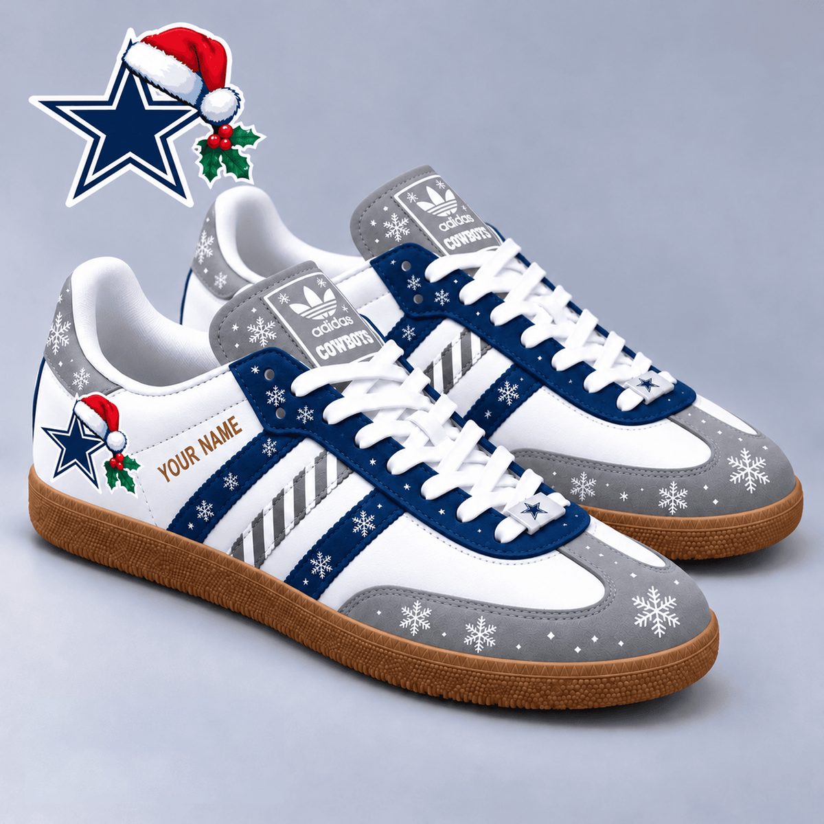 DAL x NFL Christmas Personalized Name Samba Shoes