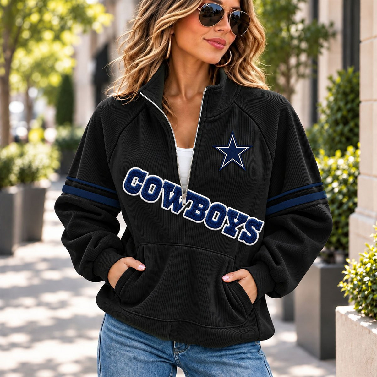DAL x NFL Corduroy half-zip sweatshirt