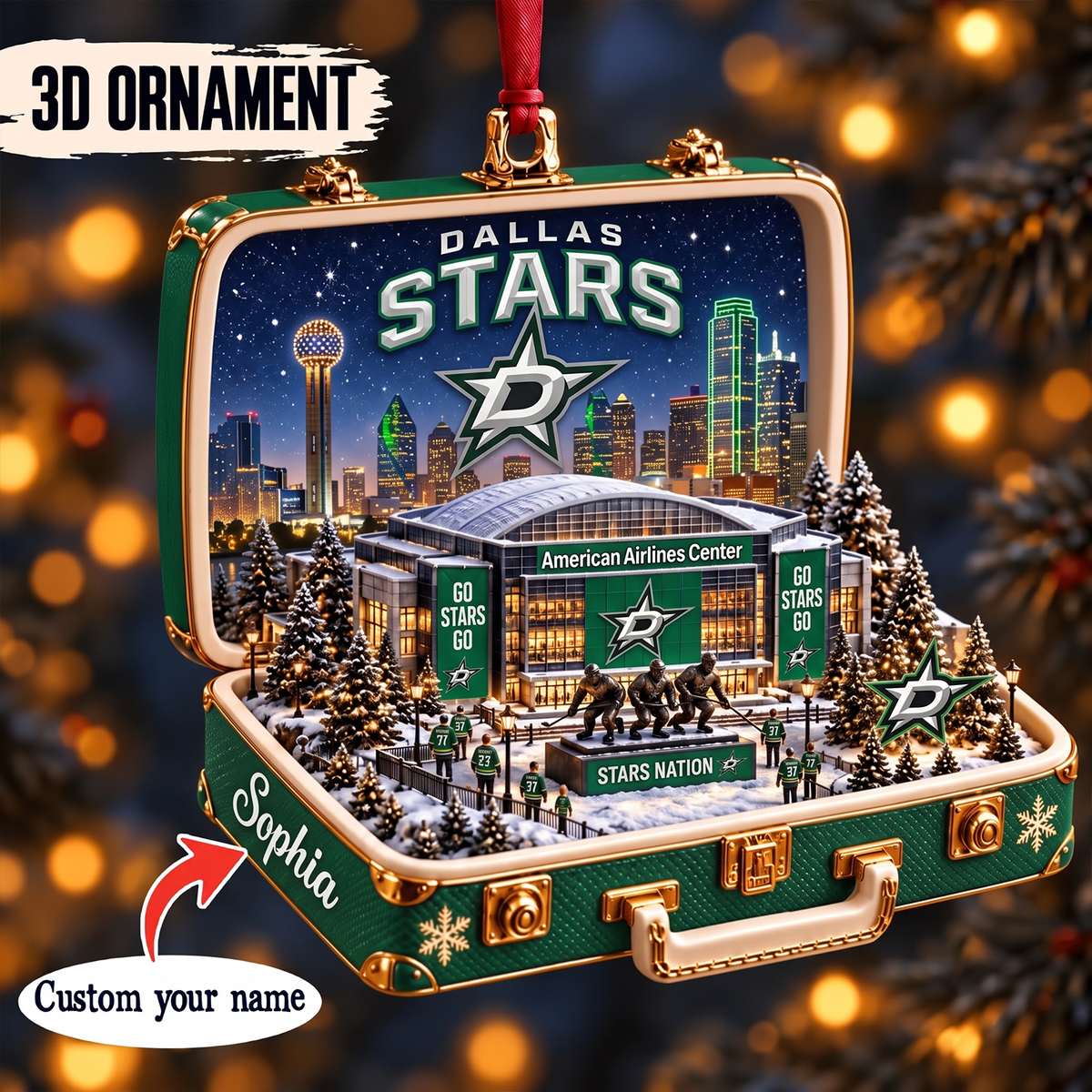 DAL x NHL Christmas KICKOFF Premium Personalized Acrylic Oranment