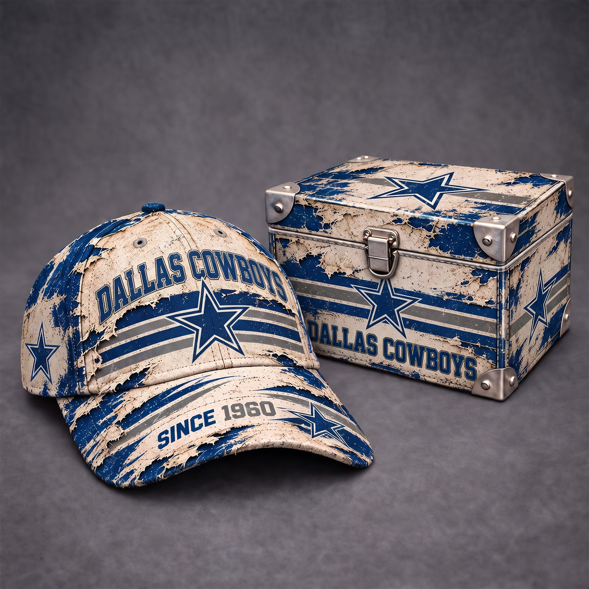 DC x 1-of-1 NFL Distressed Baseball Cap And Gift Box Set