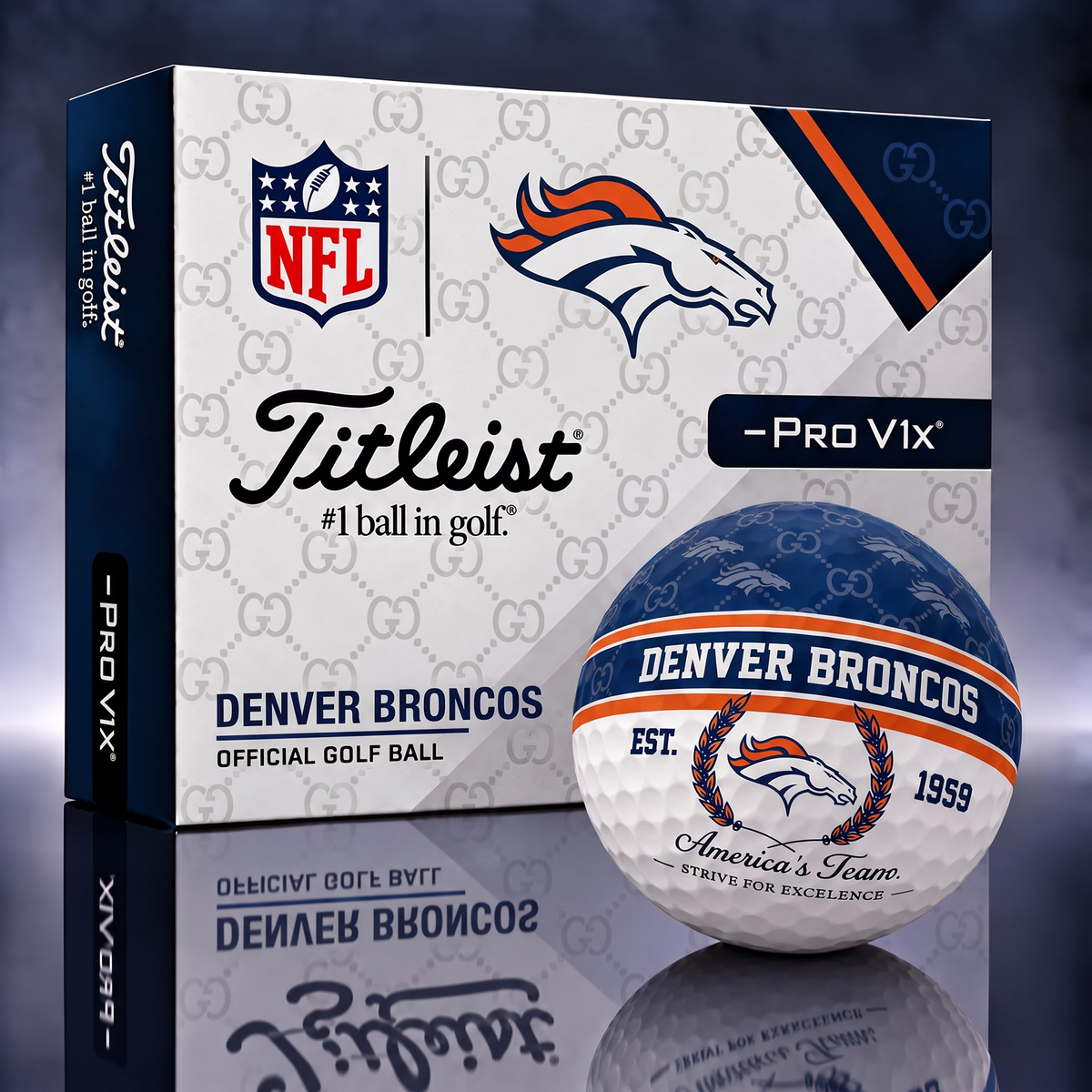 DEN X NFL Custom GC x Titleist Pro V1 Golf Balls Set