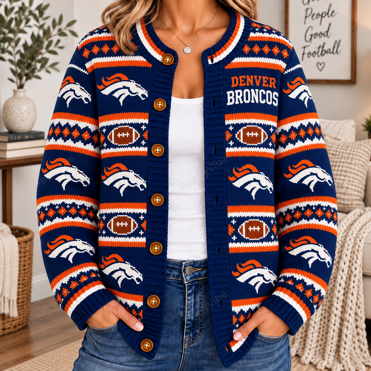 DEN x NFL Women's Cardigan Sweater