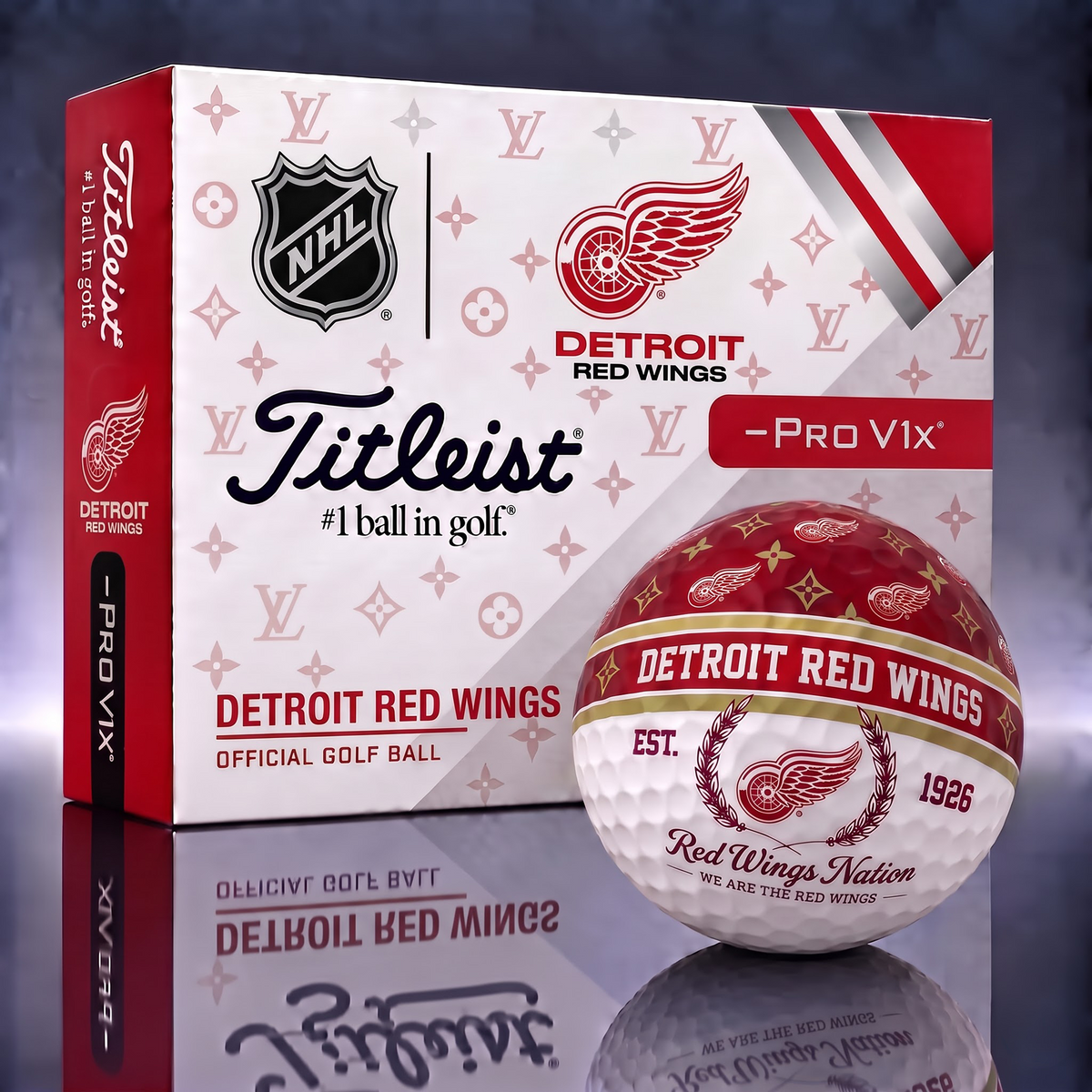 DET X NHL Custom LV x Titleist Pro V1 Golf Balls Set