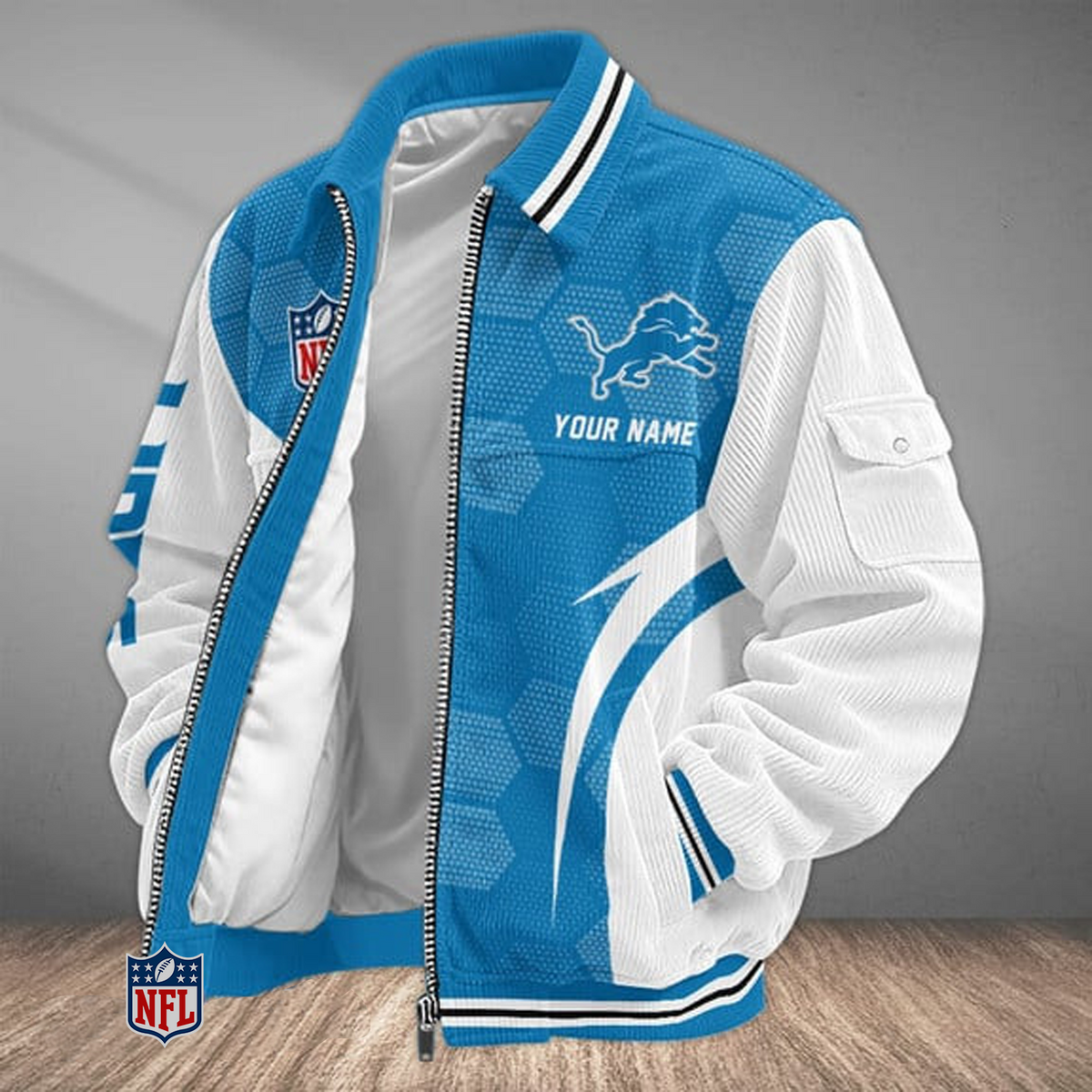 DET x NFL Classic Varsity Corduroy Jacket