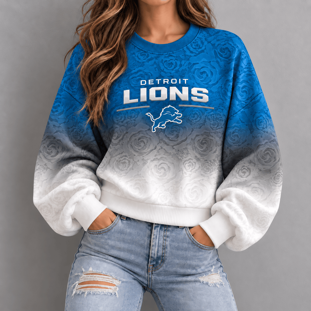 DET x NFL Embossed Rose Ombre Sweatshirt