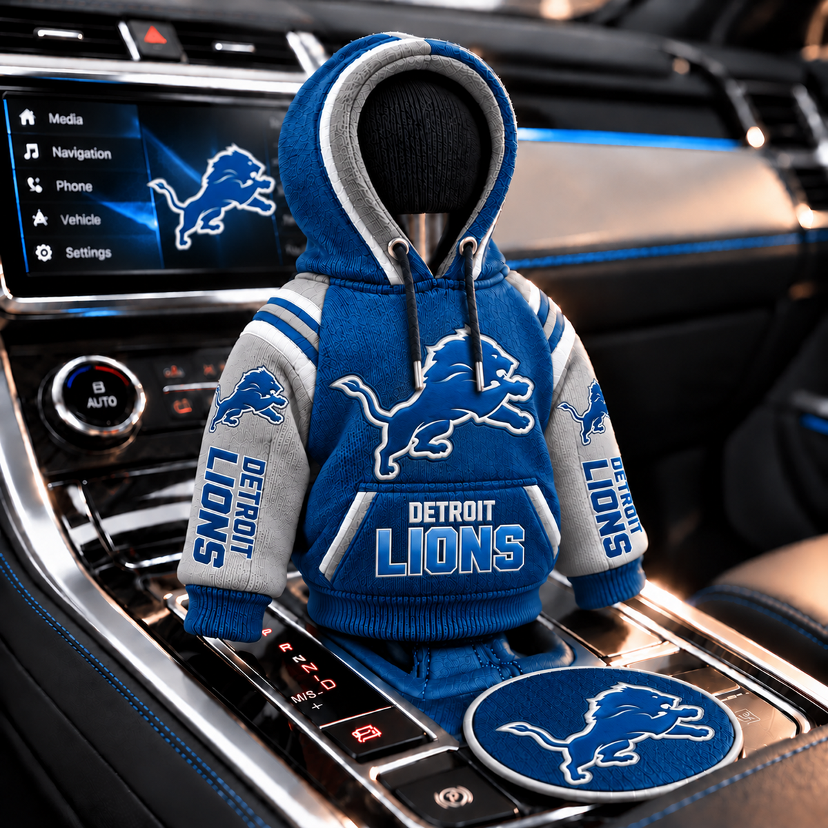 DET x NFL Personalized Name Shift Knob Hoodie
