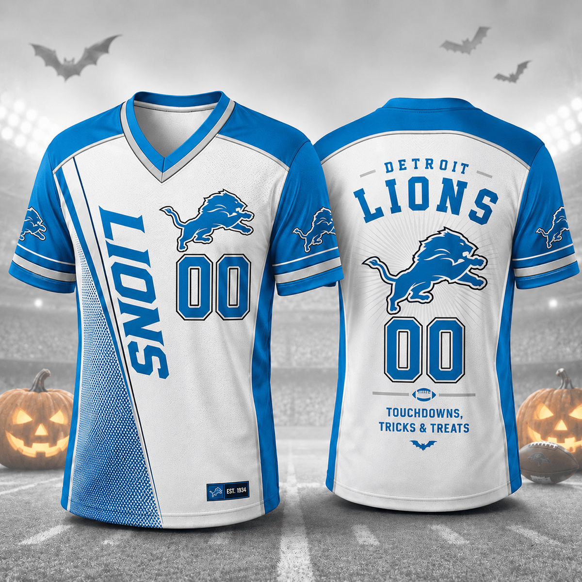 DET x NFL Premium Halloween Game Night NFL V-Neck
