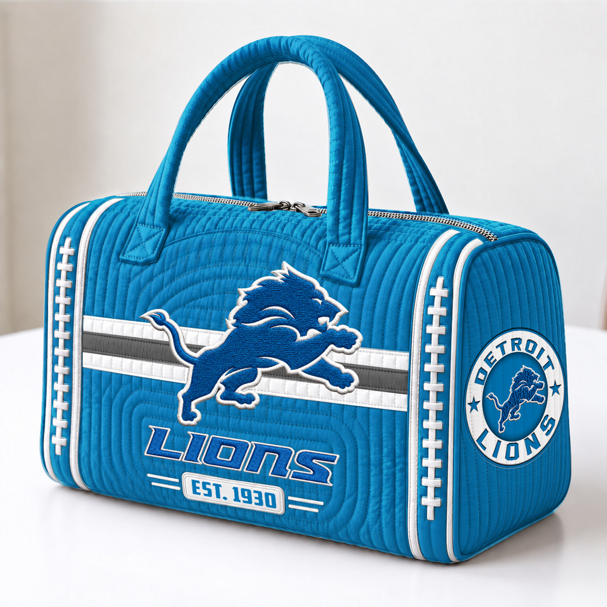 DET x NFL Quilted Luggage Travel Bag