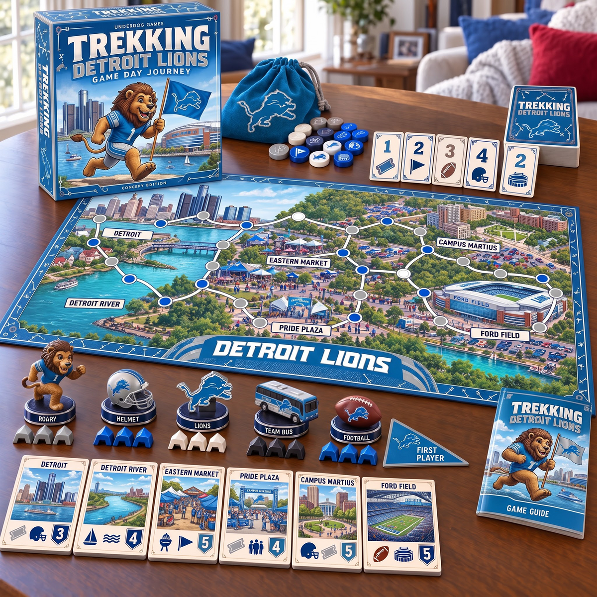 DET x Premium NFL Trekking Adventure Board Game