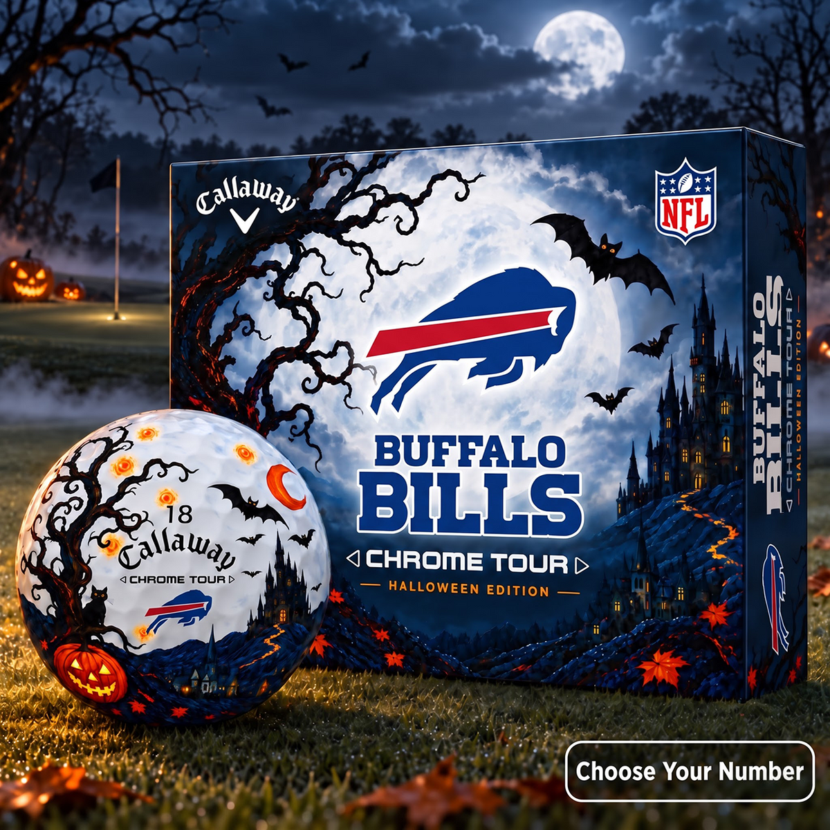 Exclusive NFL x BUF Halloween Edition Personalized Golf Ball