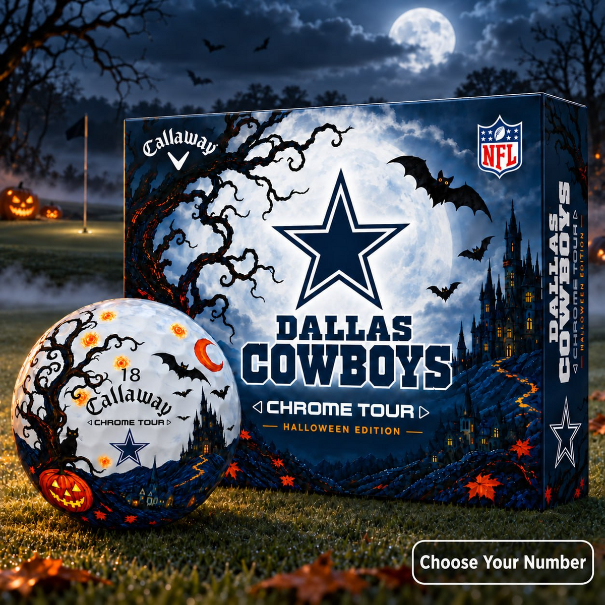 Exclusive NFL x DAL Halloween Edition Personalized Golf Ball