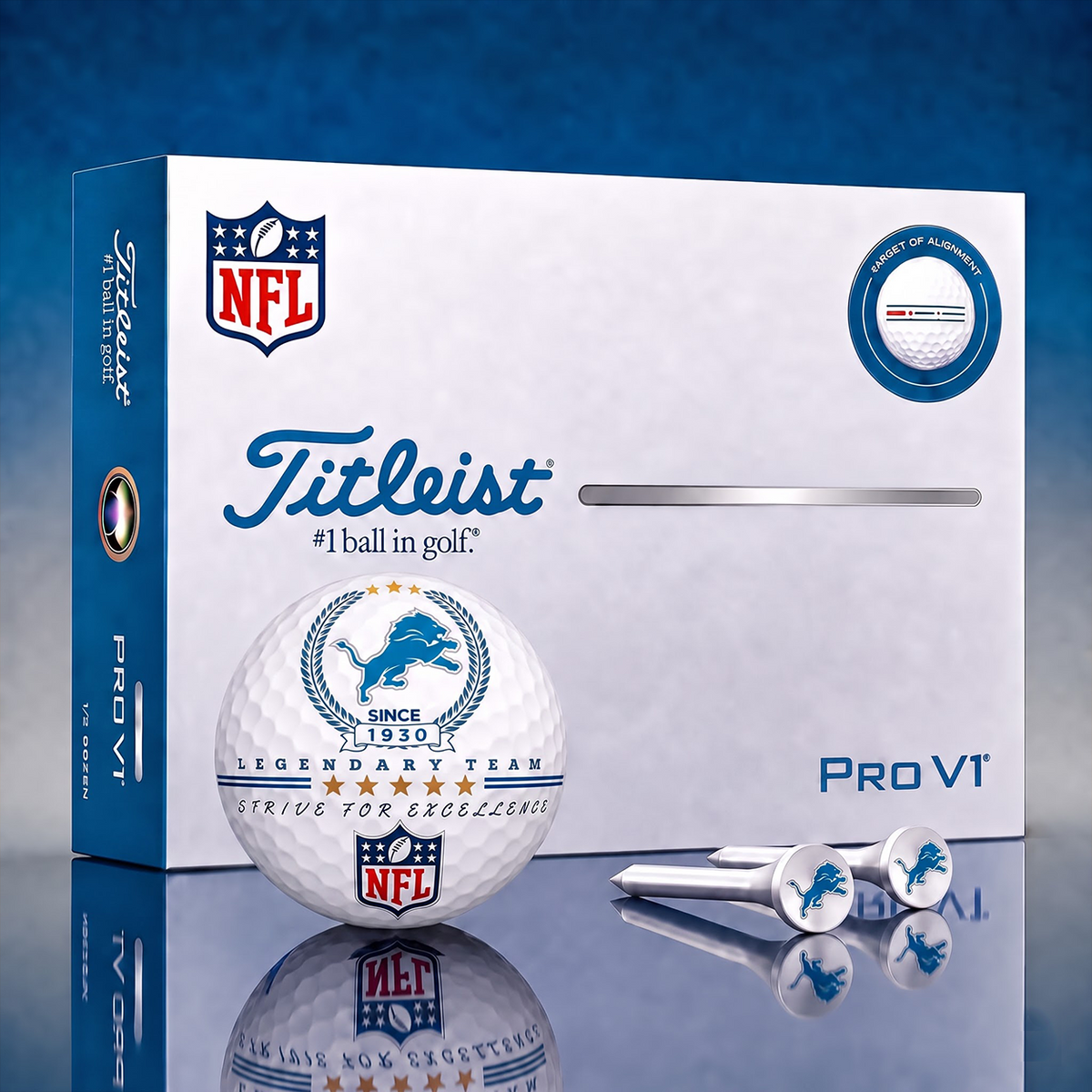 Exclusive NFL x DET Legendary Team V2 Golf Ball