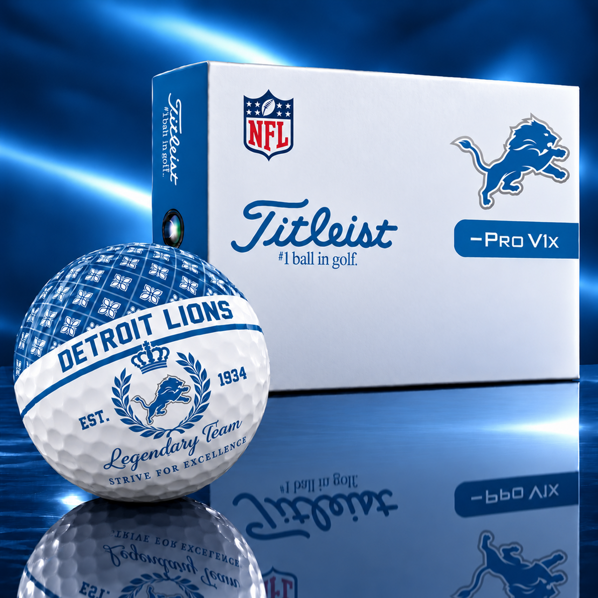 Exclusive NFL x DET Legendary Team V7 Golf Ball