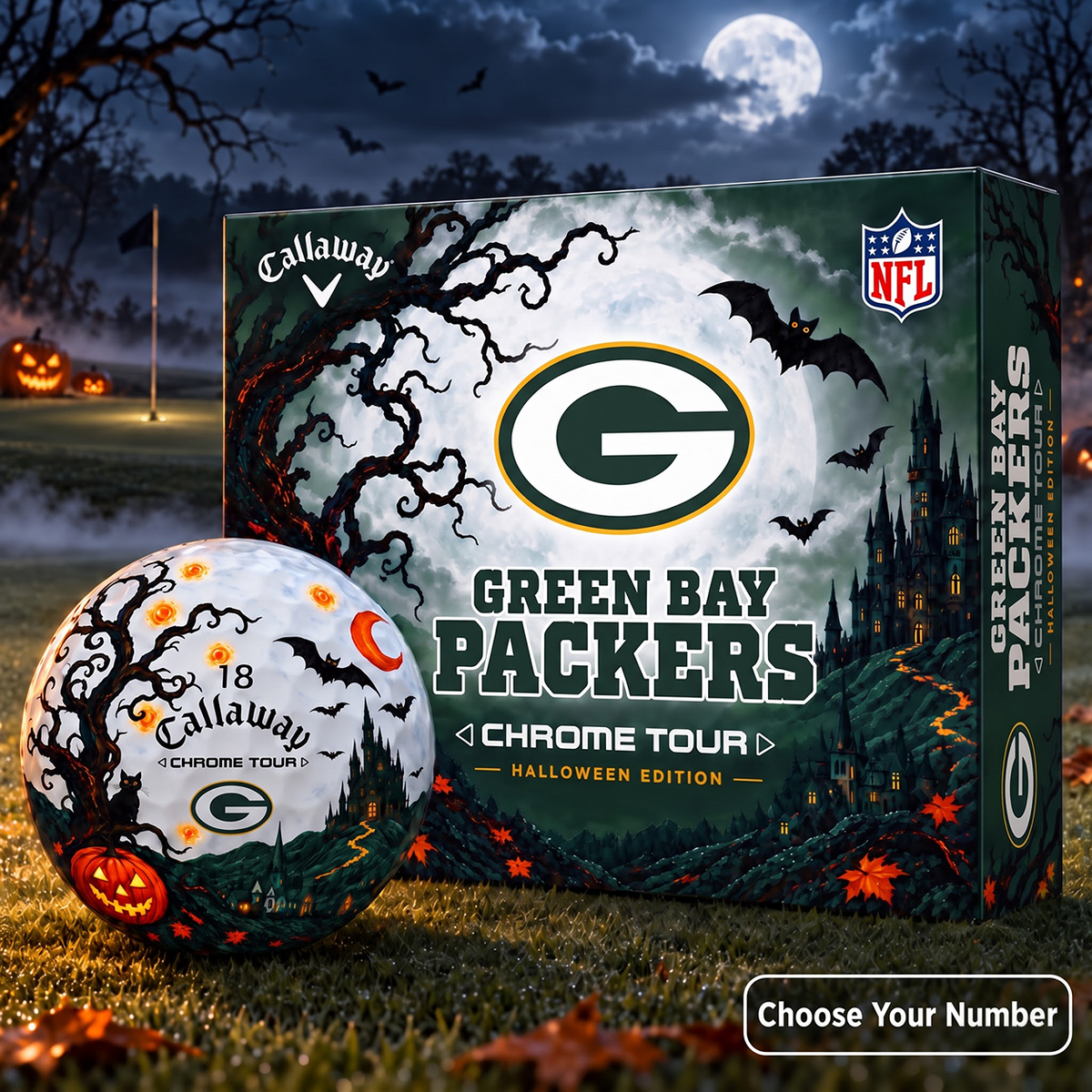 Exclusive NFL x GB Halloween Edition Personalized Golf Ball