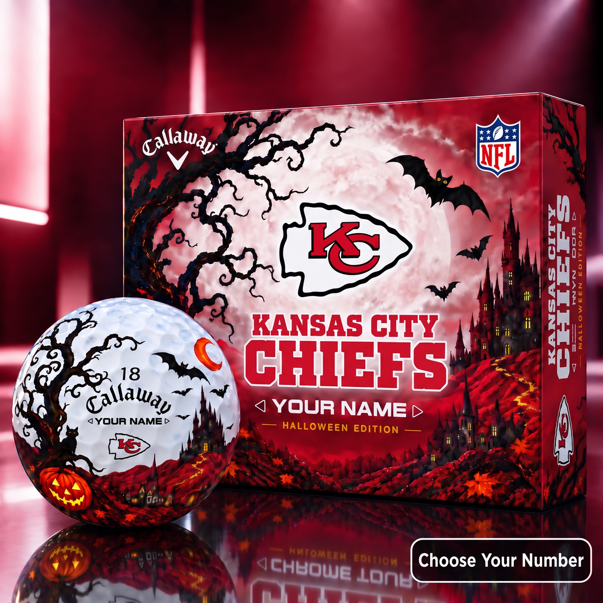 Exclusive NFL x KC HLW V4 Golf Ball