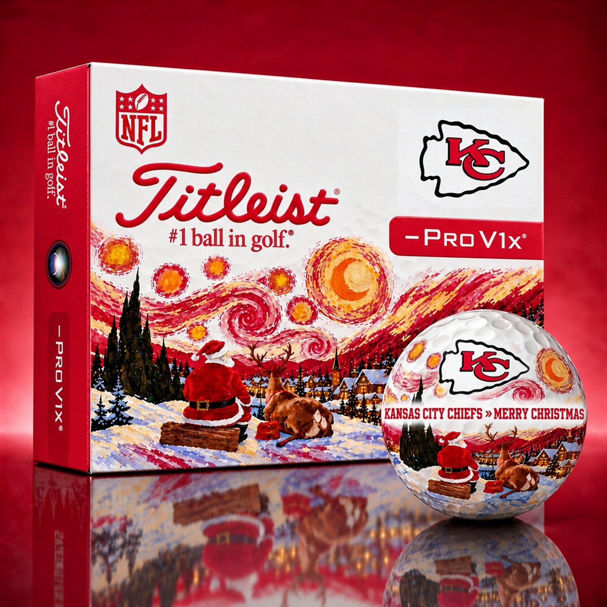 Exclusive NFL x KC Merry Christmas Golf Ball