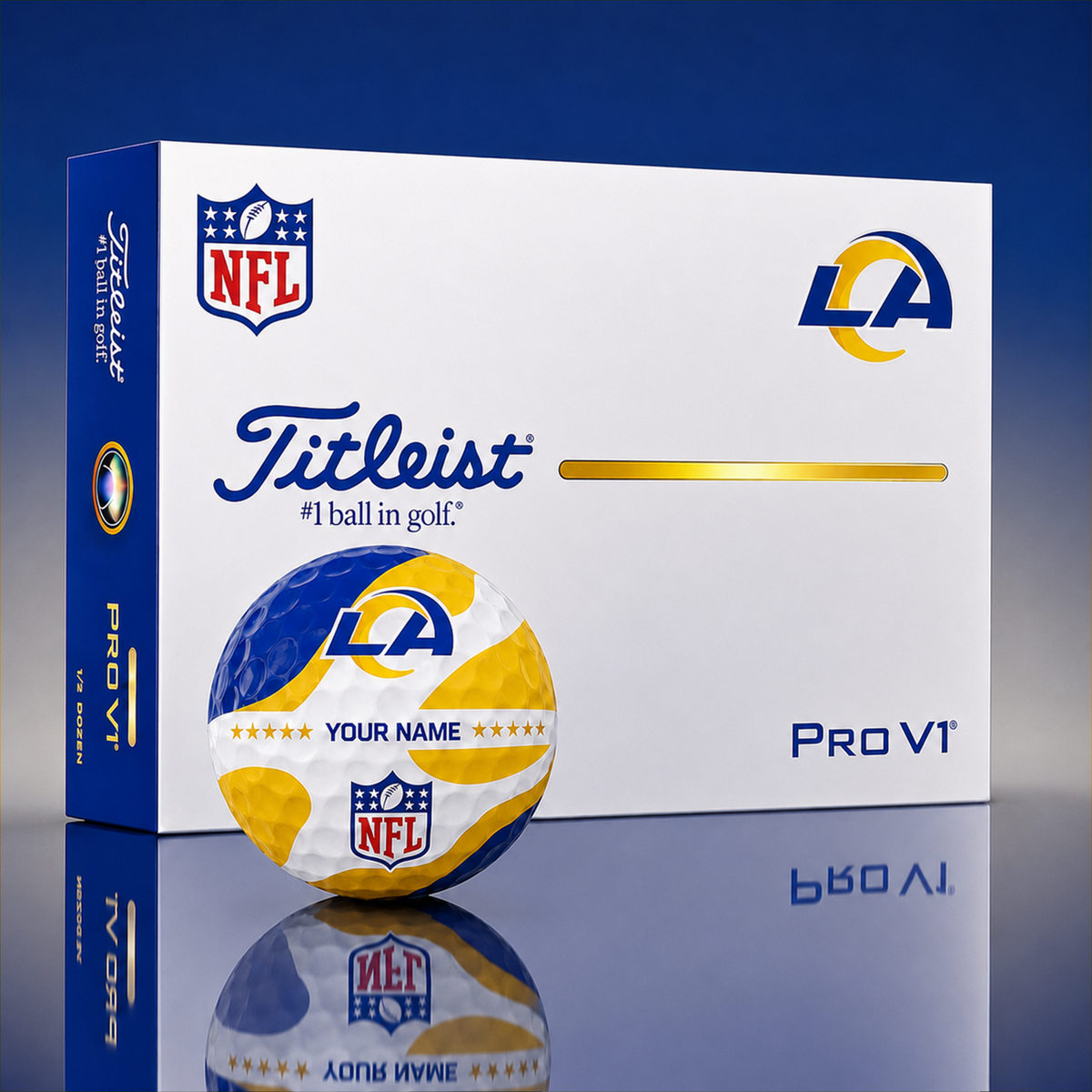 Exclusive NFL x LAR Personalized Name Golf Ball