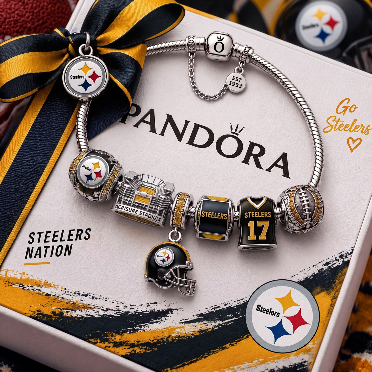 Exclusive NFL x PIT Charm Bracelet Set