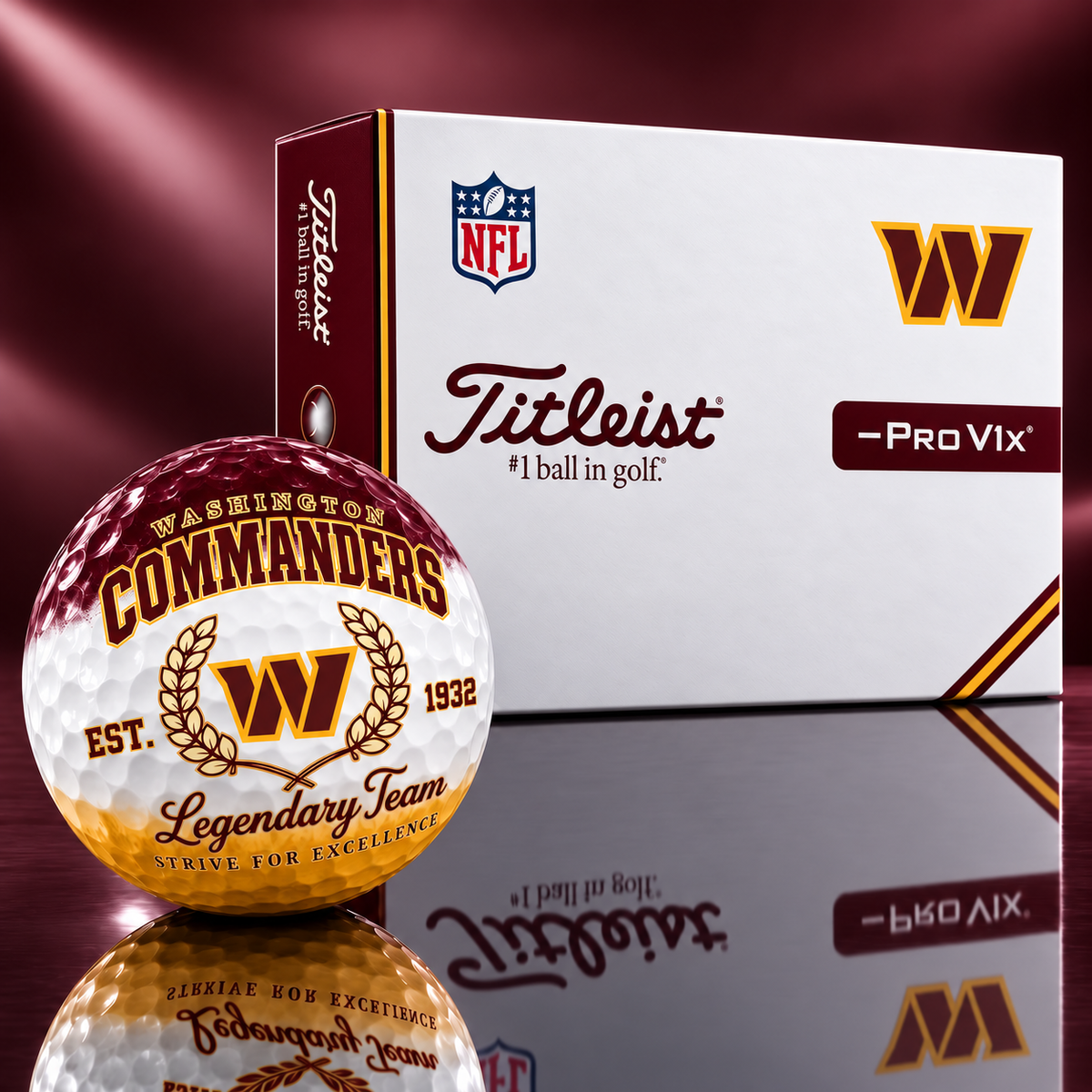 Exclusive NFL x WAS Legendary Team V9 Golf Ball