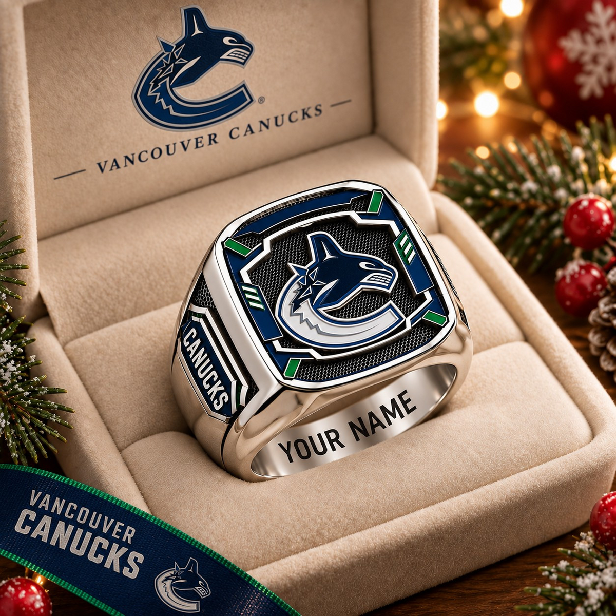 Exclusive NHL x VAN Personalized Name Ring