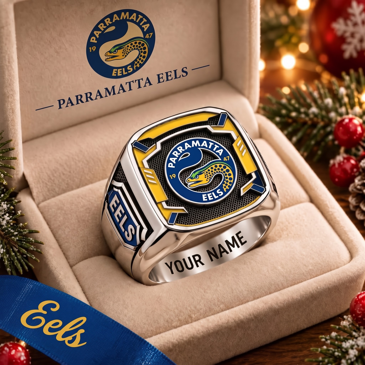 Exclusve NRL x PE Personalized Name Ring