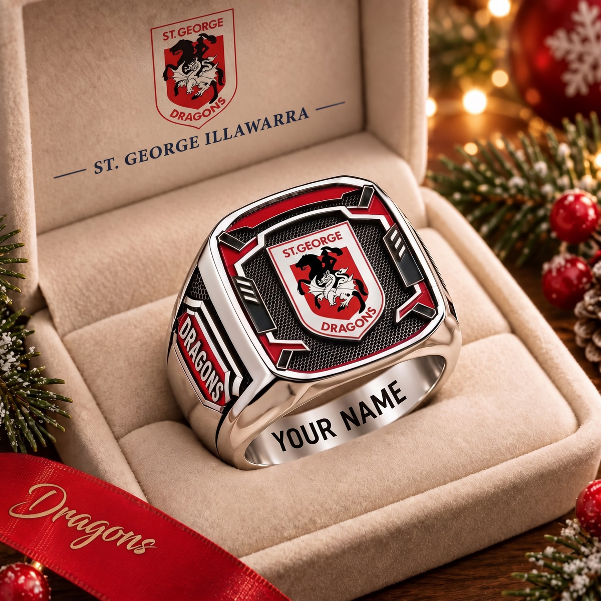 Exclusve NRL x SGID Personalized Name Ring