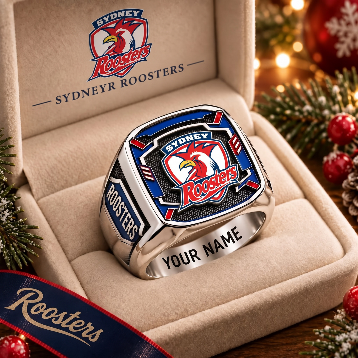 Exclusve NRL x SR Personalized Name Ring