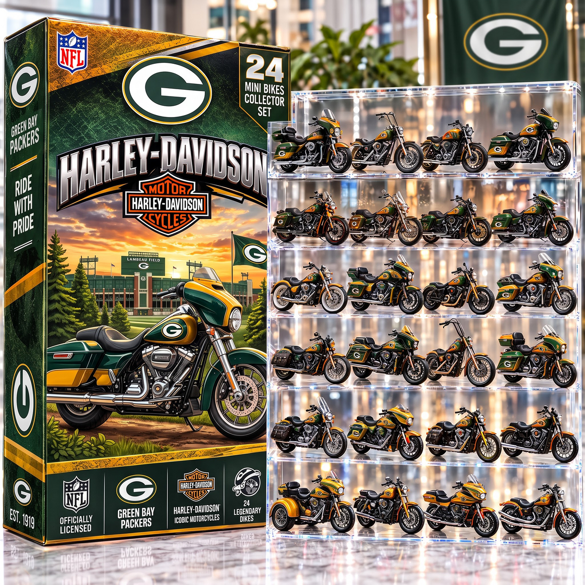 GB X NFL 24-Day Countdown Blink Box Cruiser Motorcycles Set