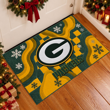 GB x NFL Christmas Doormat