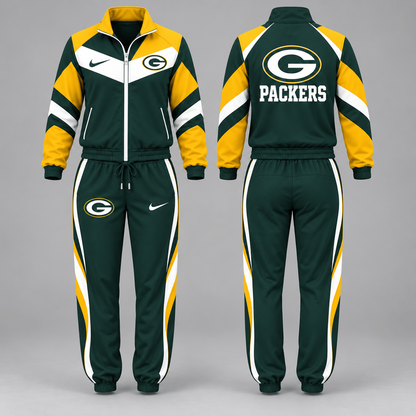 GB x NFL Team Pride Waterproof Windbreaker Zip-Up Tracksuit Set