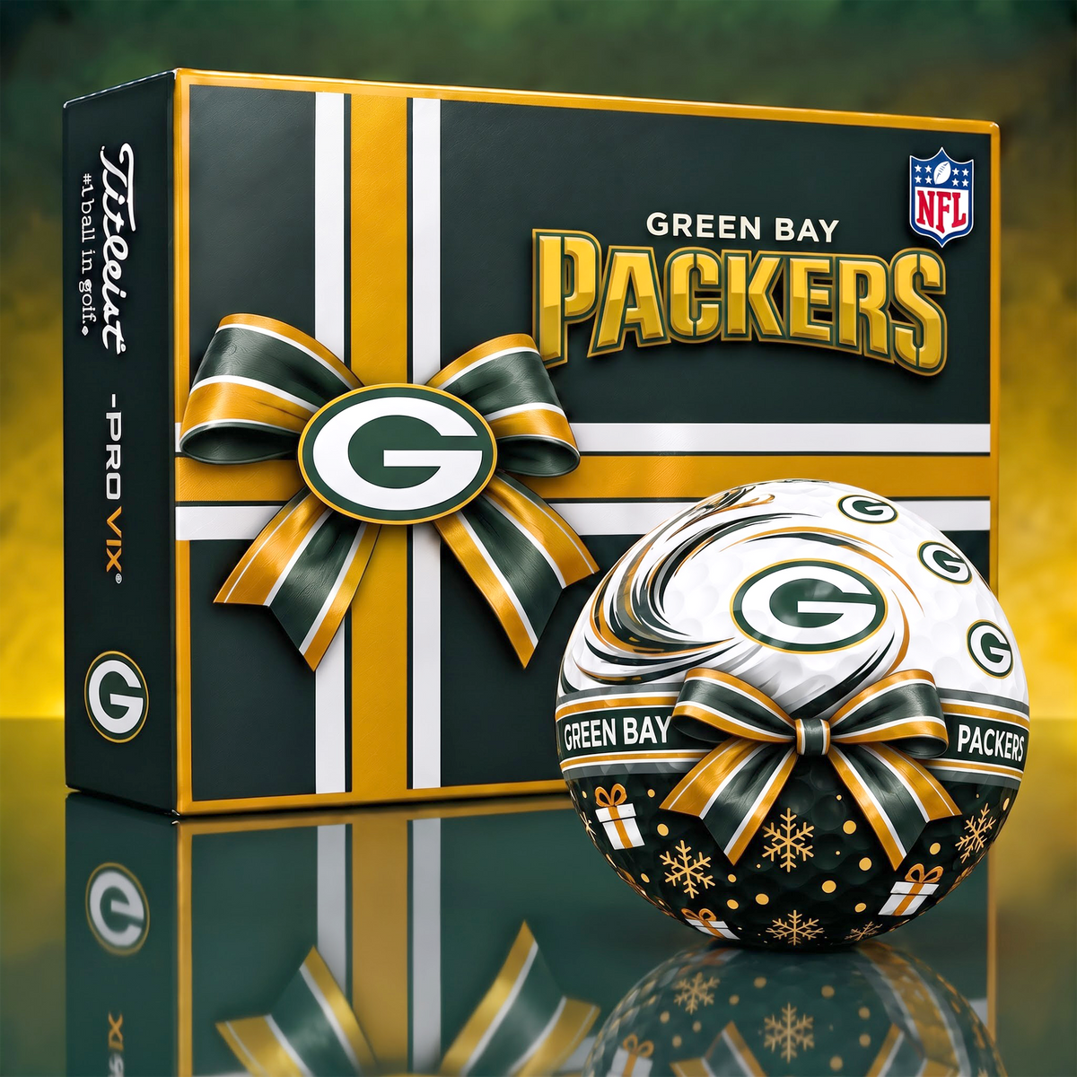 GBP x 1-of-1 Custom NFL Holiday Golf Balls Gift Set For Golfer