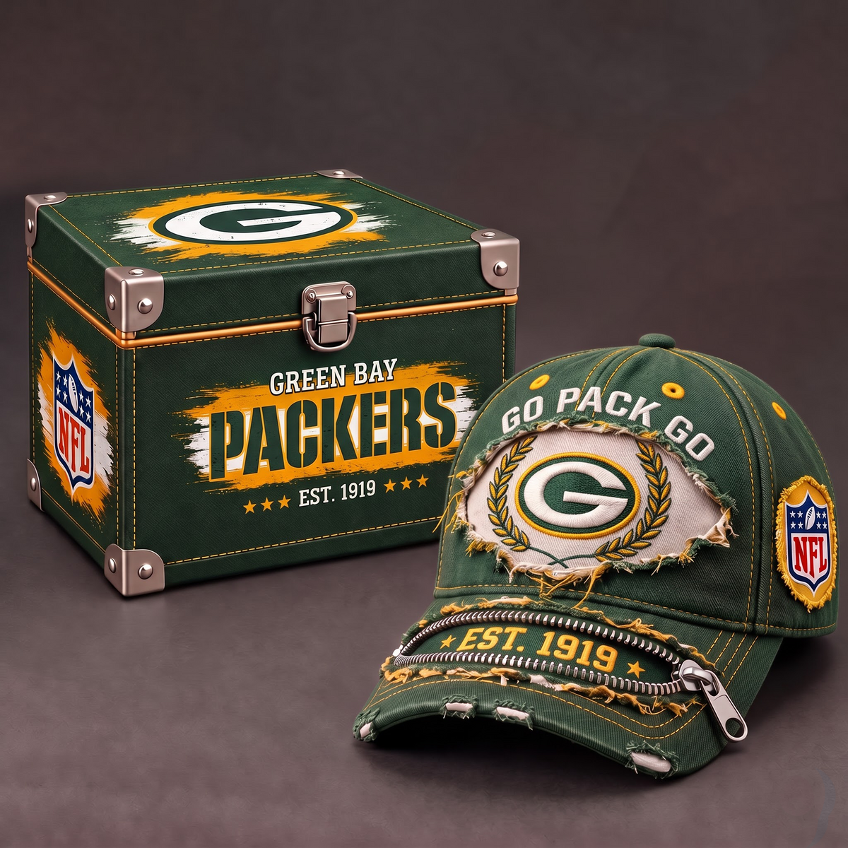 GBP x 1-of-1 NFL Distressed Zipper Cap With Gift Box