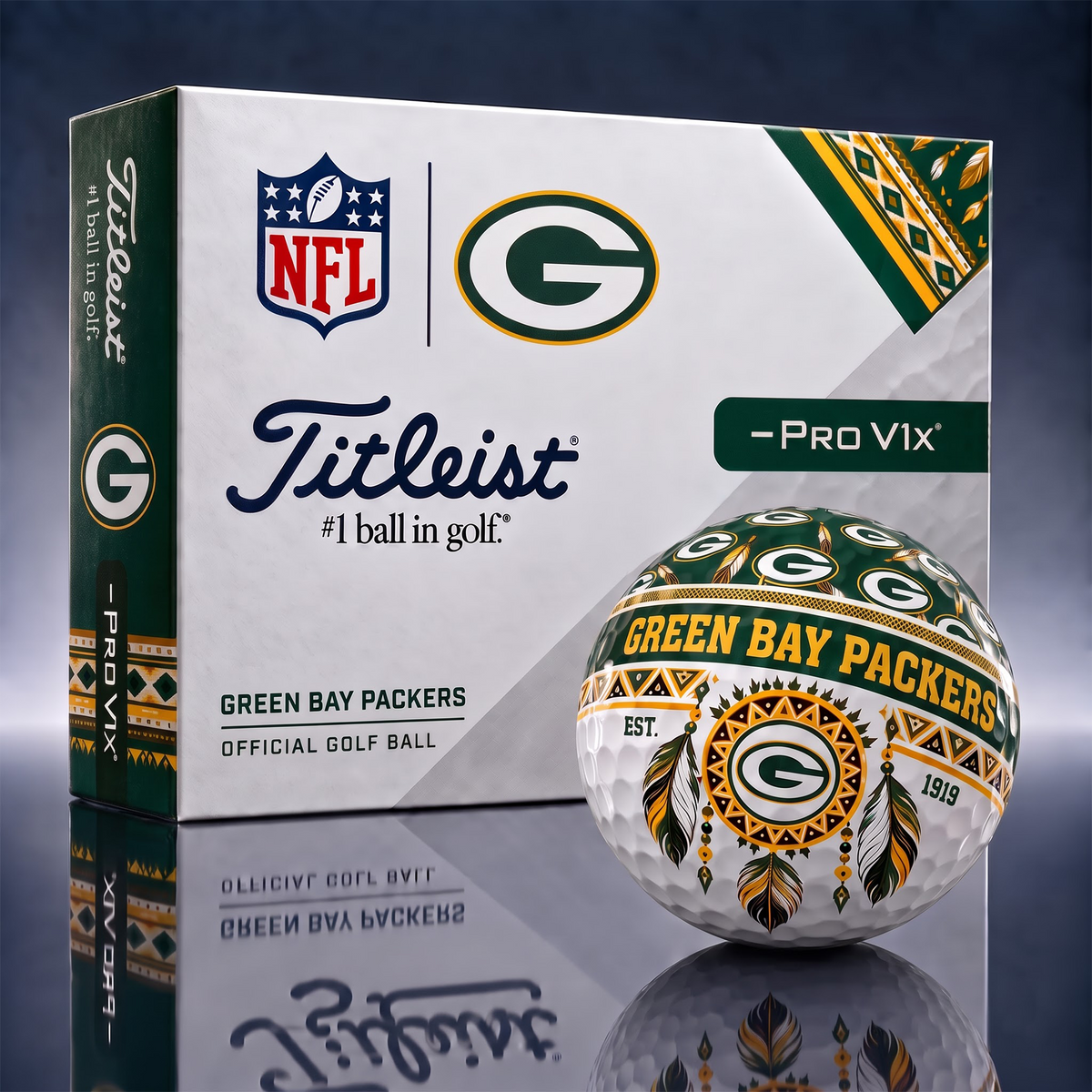 GBP x NFL 1-OF-1 IN-HOUSE CRAFTED TITLEIST PRO V1X NFL NATIVE HERITAGE GOLF BALLS