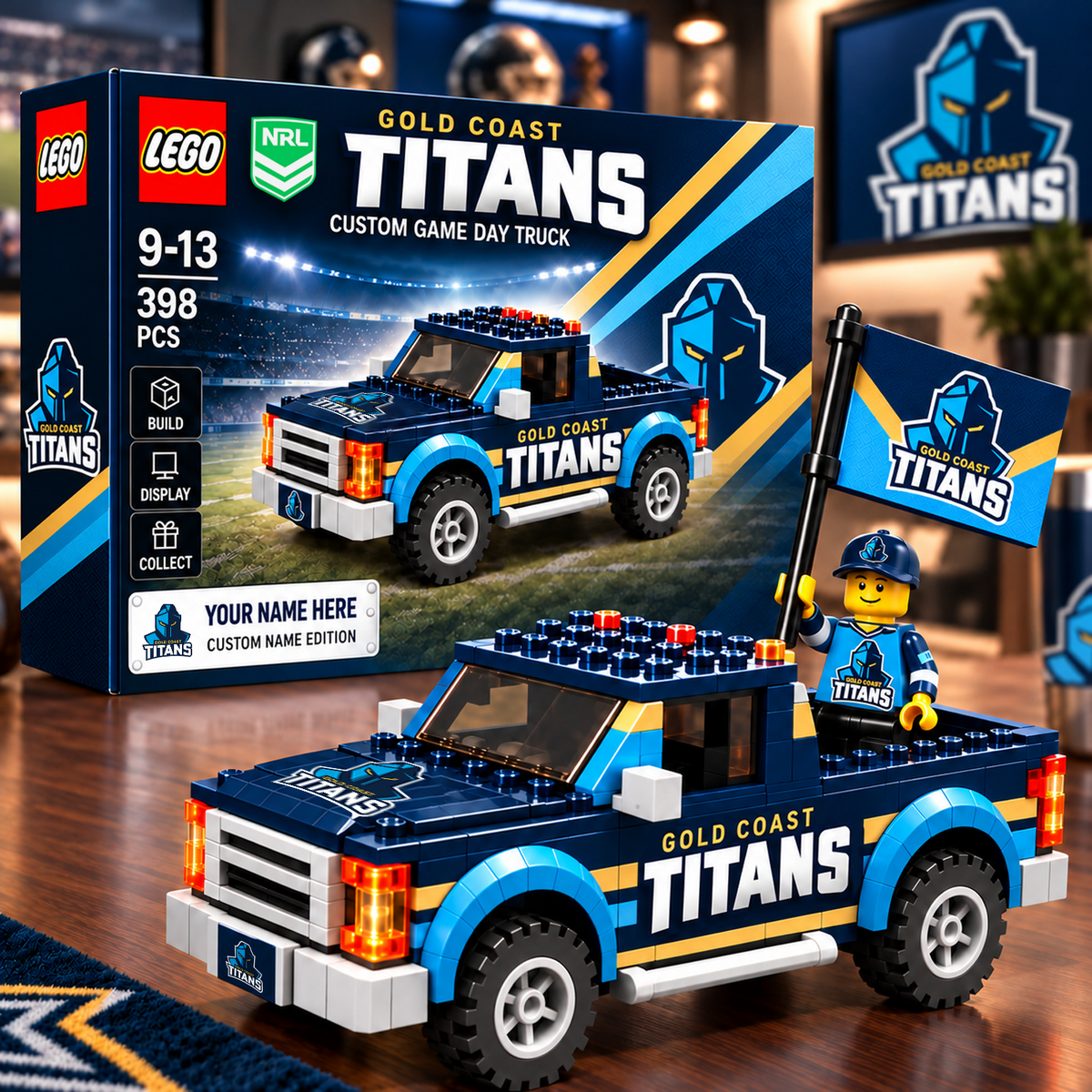 GCT x NRL Building Blocks Truck Toy Set V2