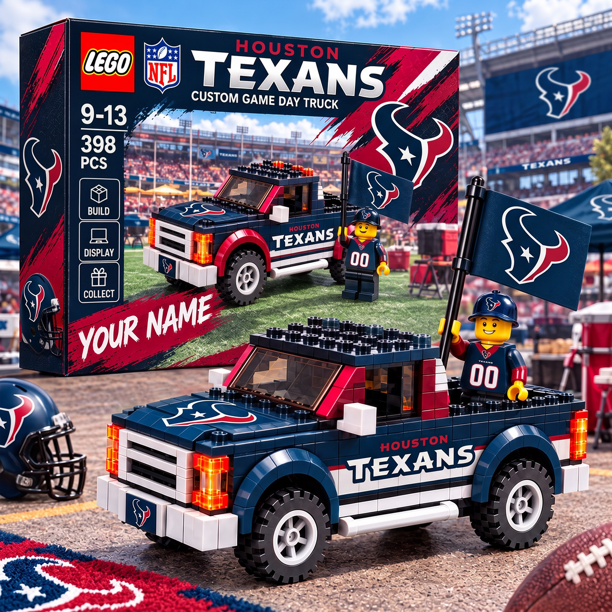 HOU X NFL 1-OF-1 IN-HOUSE CRAFTED  CUSTOM GAME DAY TRUCK BRICK SET