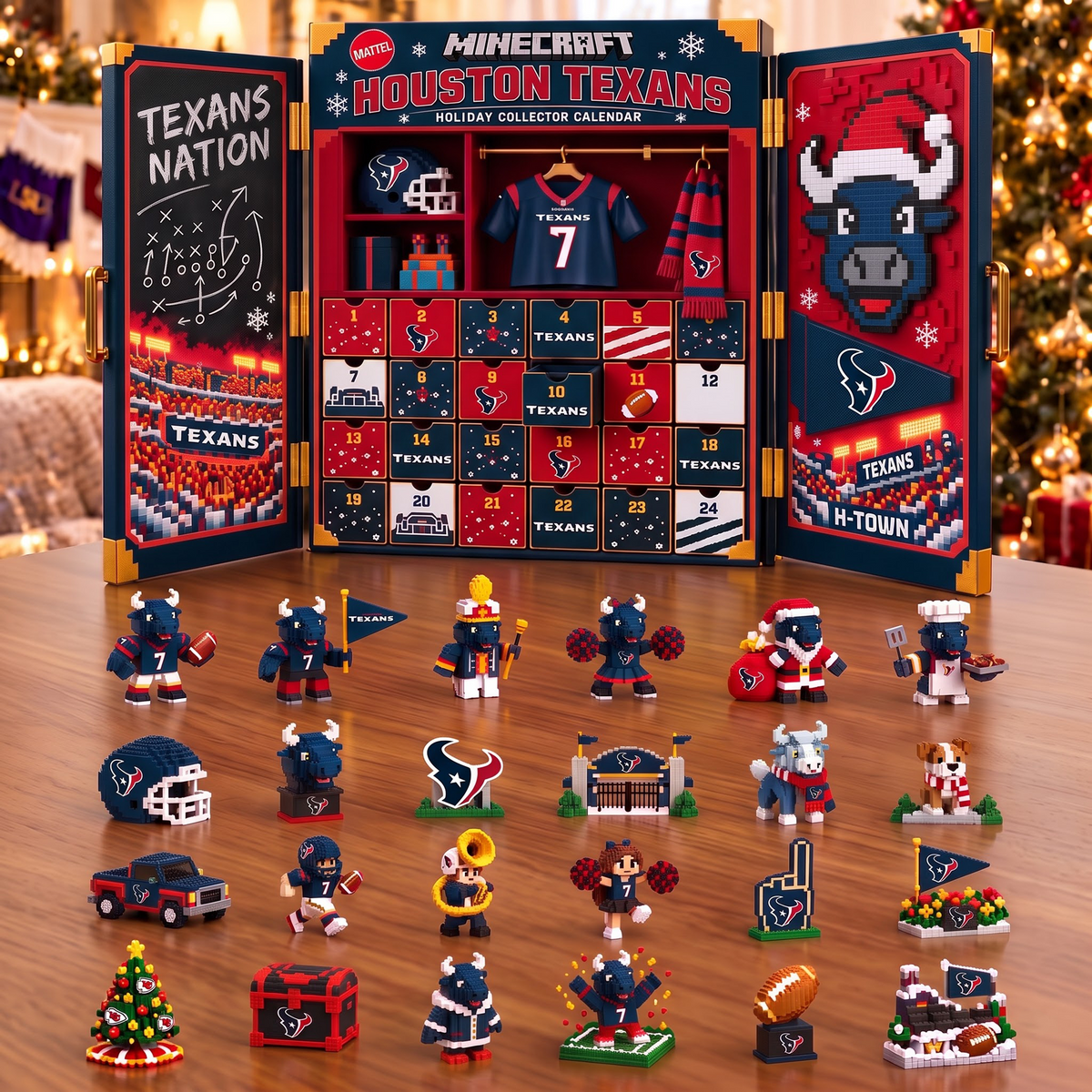 HOU x 1-of-1 Custom NFL Team Christmas Advent Calendar Blind Box Set