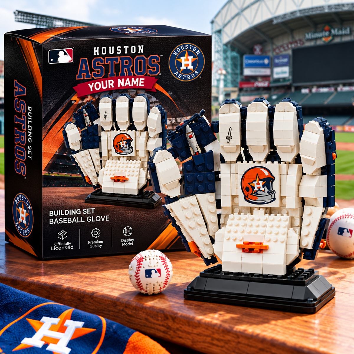 HOU X MLB Teams Baseball Glove Building Block Set