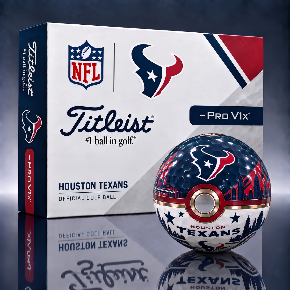 HT x 1-of-1 NFL Pokeball Titleist Pro V1x Golf Balls