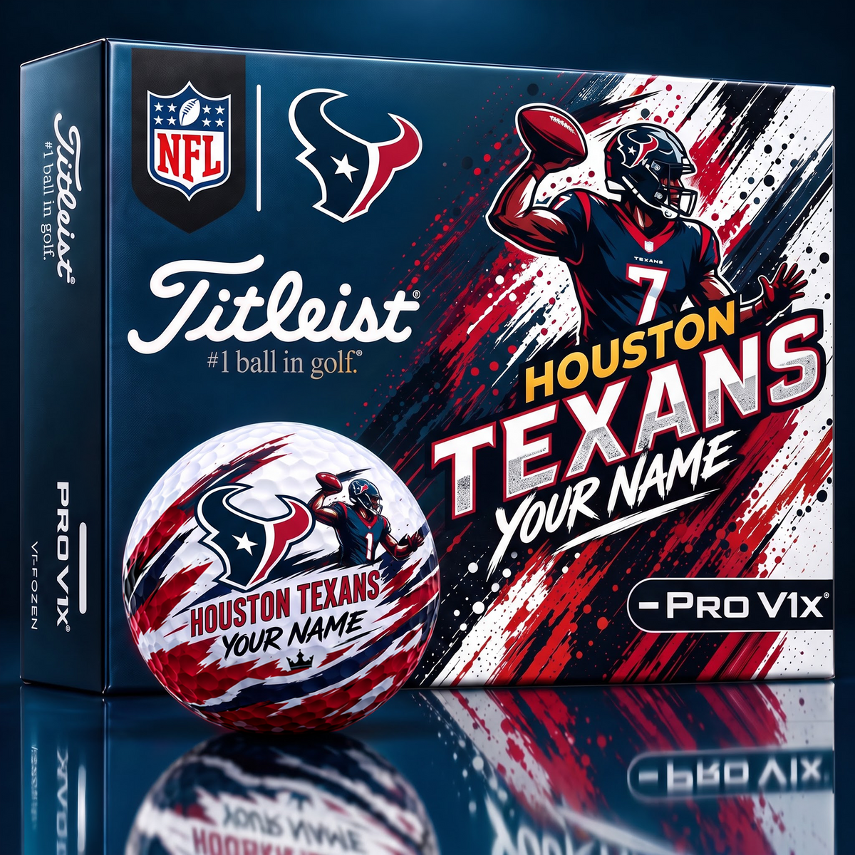 HT x Personalized NFL Titleist Pro V1x NFL Golf Balls