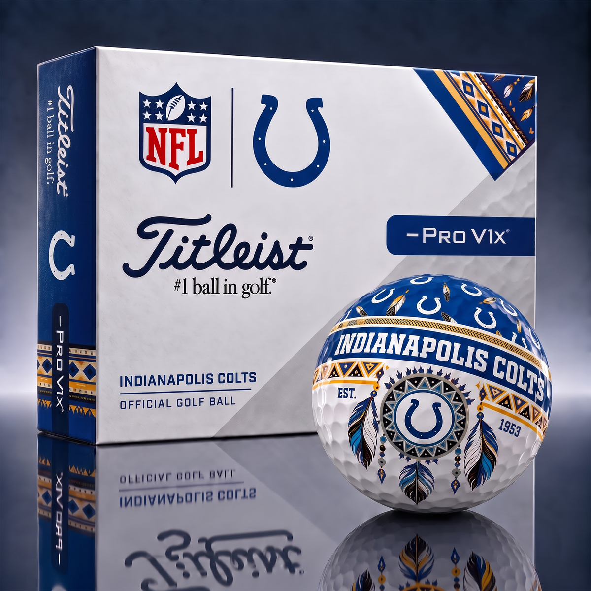 IC x NFL 1-OF-1 IN-HOUSE CRAFTED TITLEIST PRO V1X NFL NATIVE HERITAGE GOLF BALLS