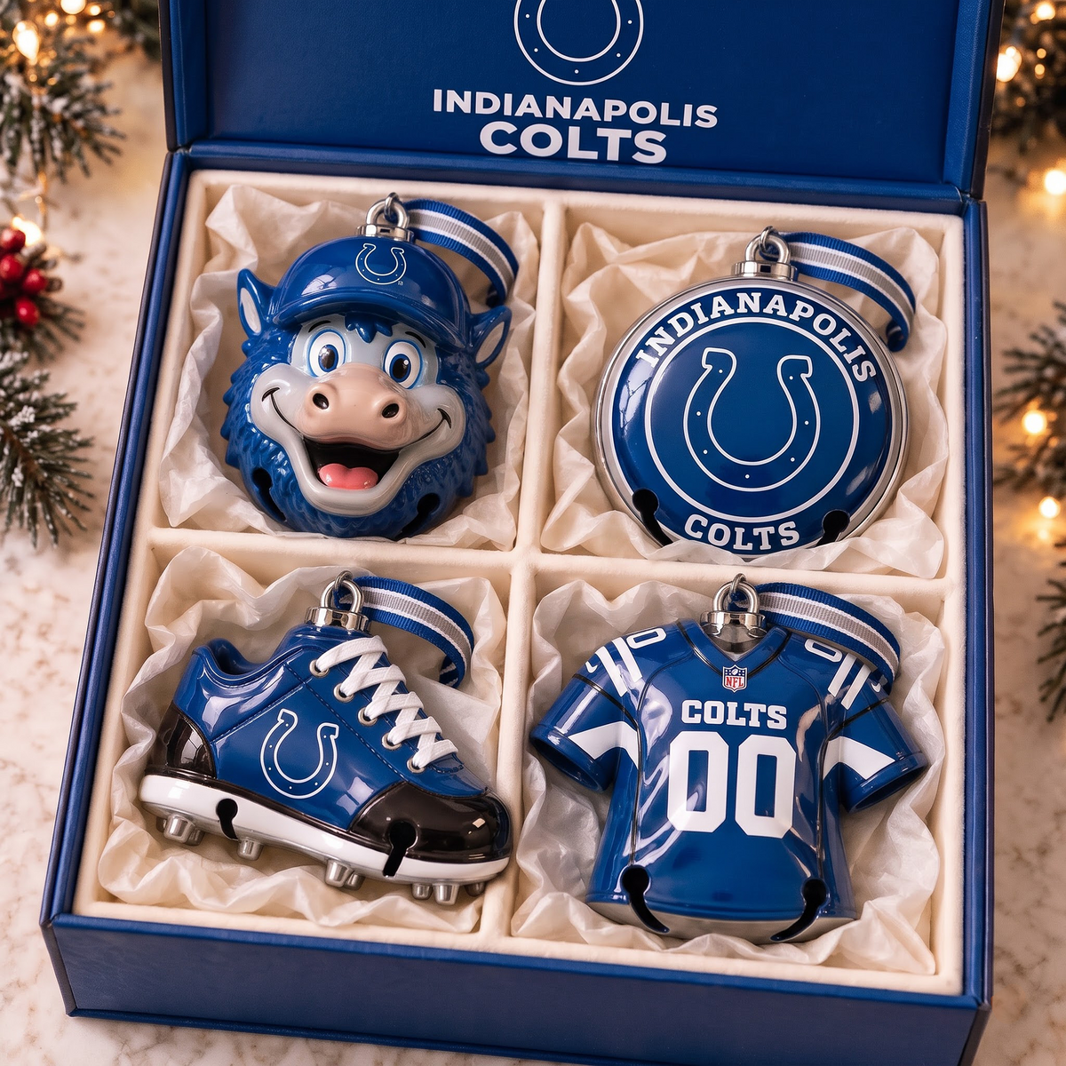 IND X Premium NFL Christmas Bell Ornament
