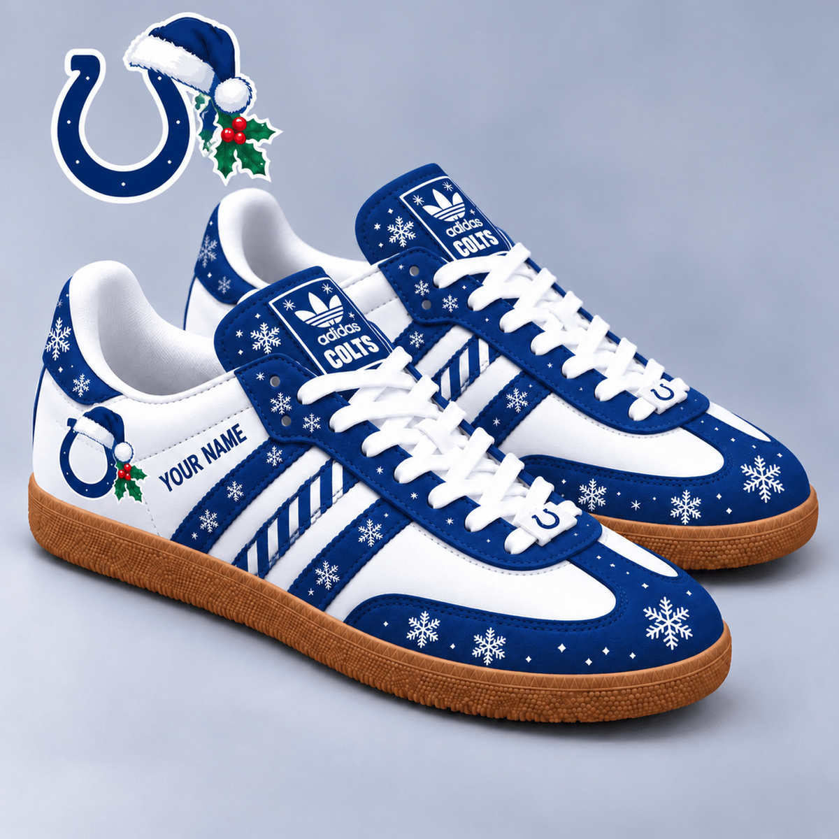 IND x NFL Christmas Personalized Name Samba Shoes