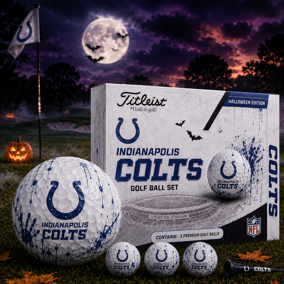 IND x NFL Halloween Edition Golf Ball Set – 3 Premium Golf Balls