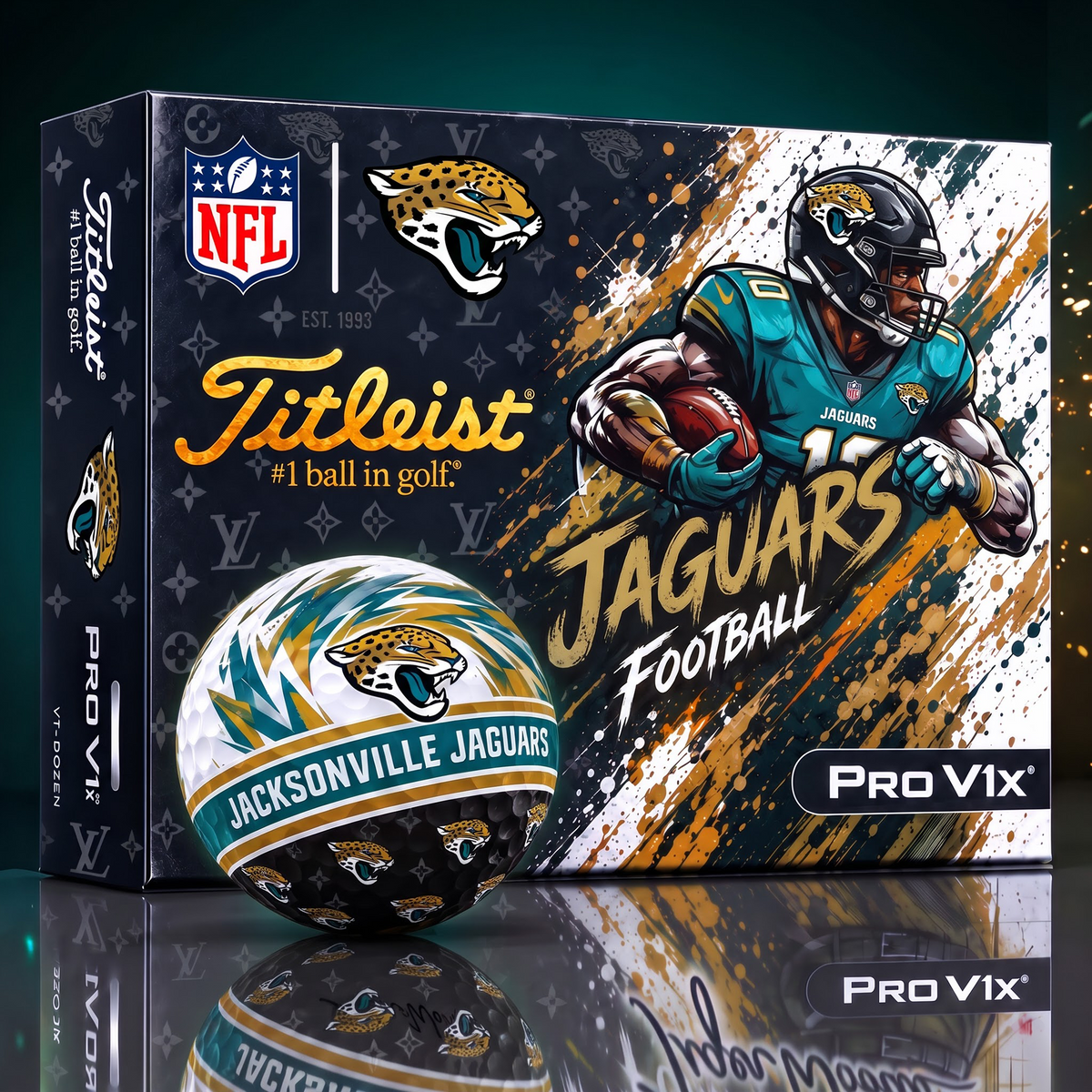JAC X Custom NFL x LV Dynamic Paint Splatter Golf Balls