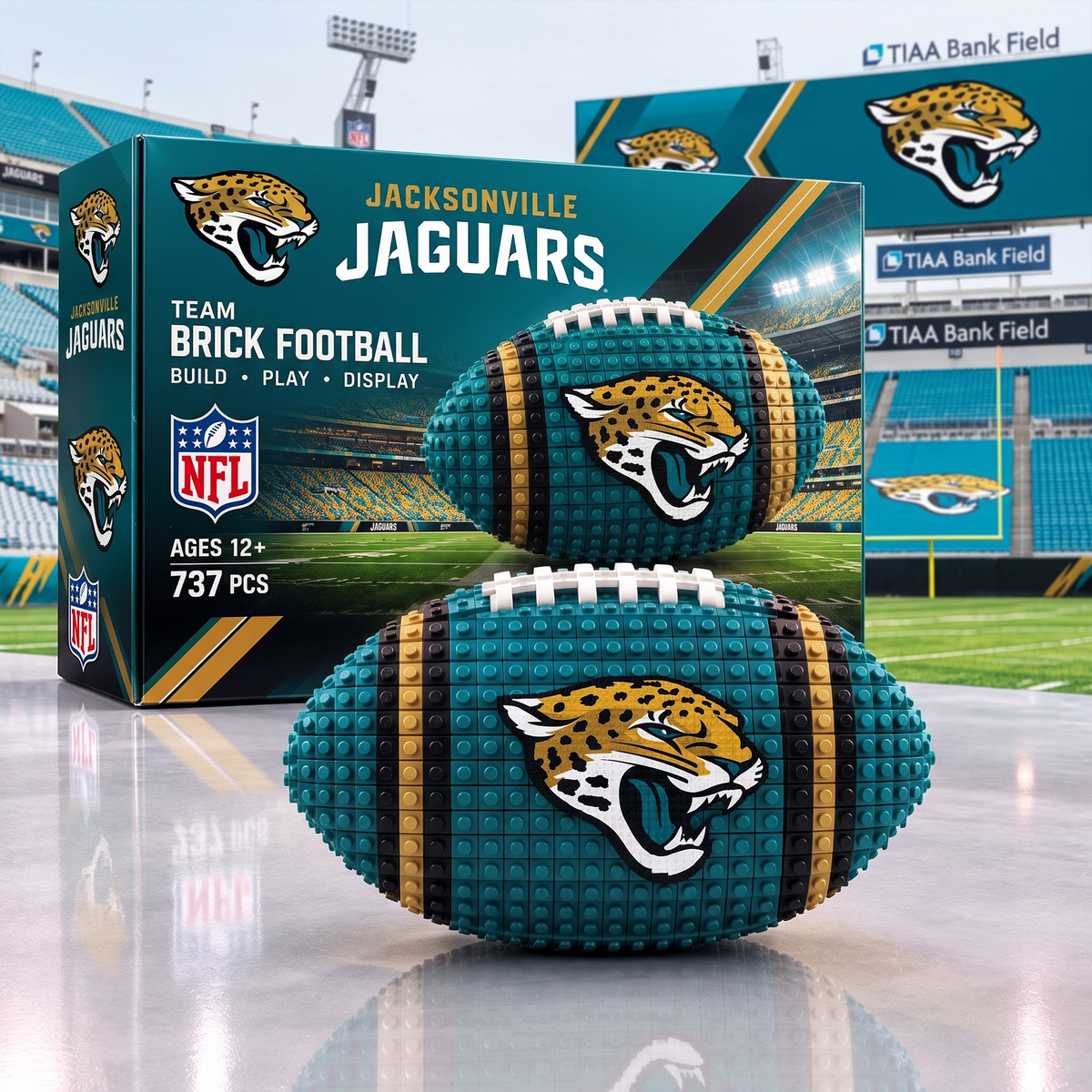 JAC X NFL Team Brick Football Building Set 3D Bricks Collector Model