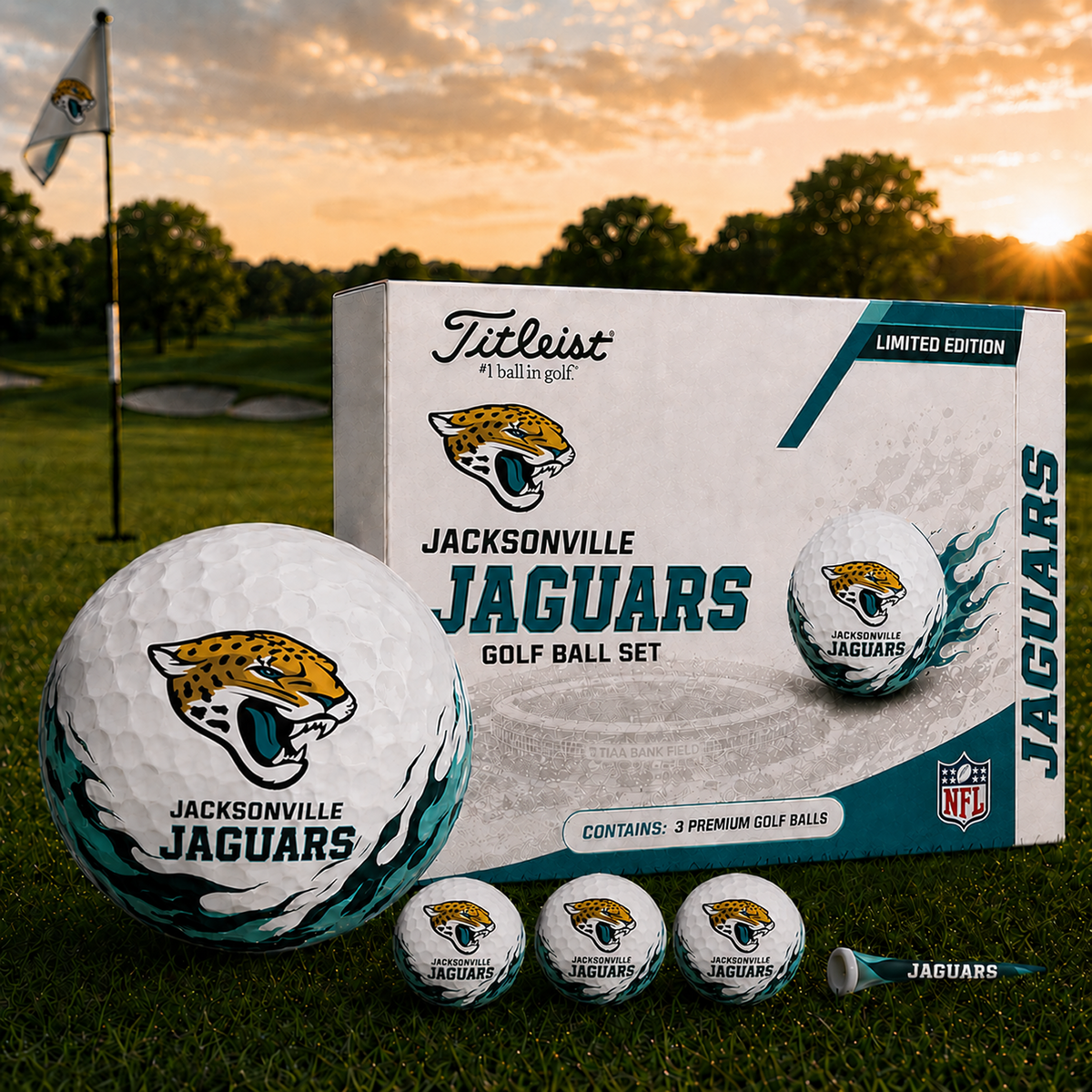 JAC x NFL Inspired Golf Ball Set – 3 Premium Golf Balls