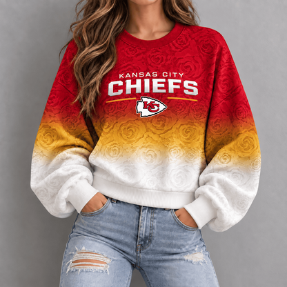KC x NFL Embossed Rose Ombre Sweatshirt
