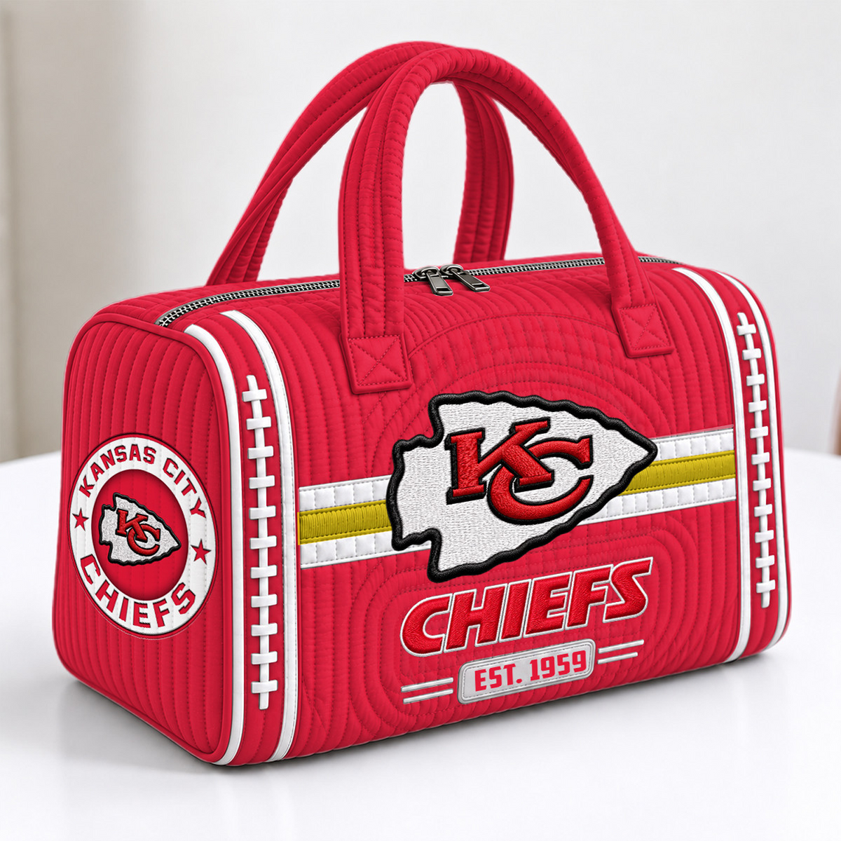 KC x NFL Quilted Luggage Travel Bag