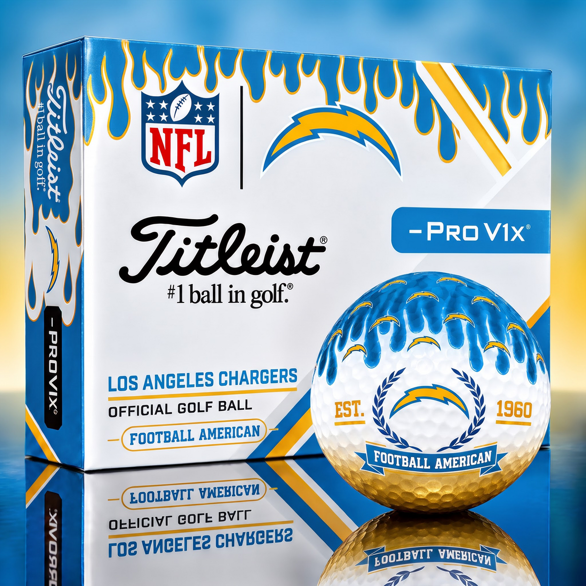 LAC X 1-of-1 Custom NFL Drip Style Golf Balls Gift For Golfer