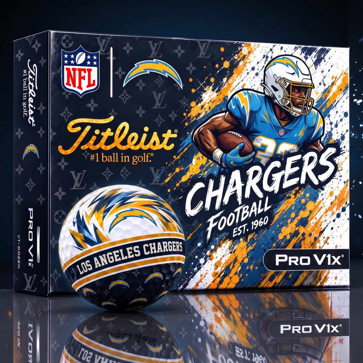 LAC X Custom NFL x LV Dynamic Paint Splatter Golf Balls